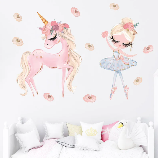 Muursticker 'Unicorn Ballet'
