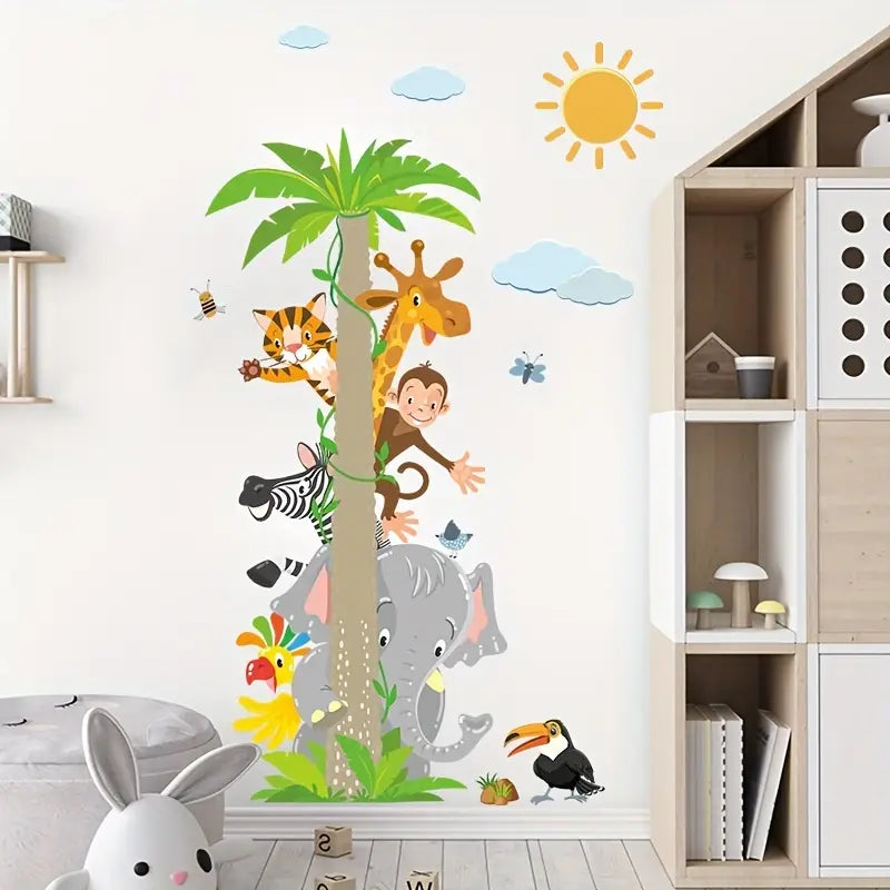 Muursticker 'Palmboom met Dieren'